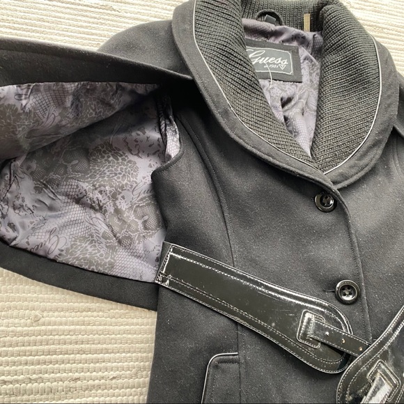 GUESS Cape Wool Peacoat Large - Picture 2 of 11